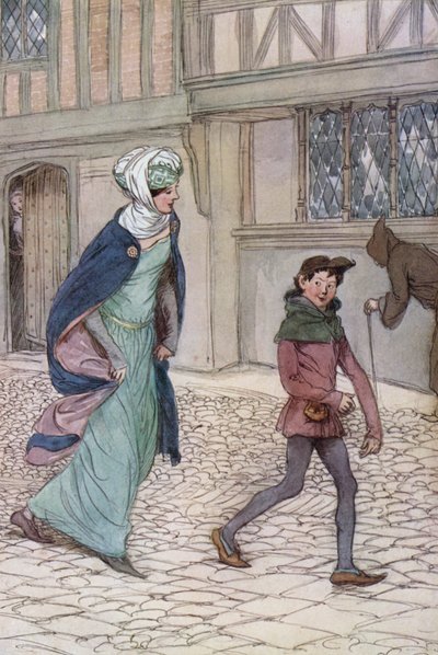 Ilustração para as alegres esposas de Windsor de Hugh Thomson
