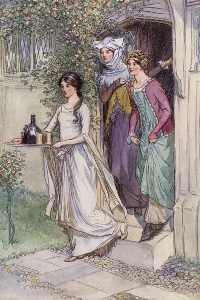 Ilustração para as alegres esposas de Windsor de Hugh Thomson