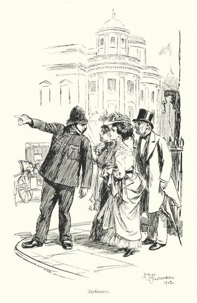 Londres: Sightseers (litografia a cores) de Hugh Thomson