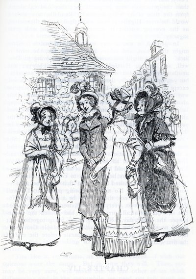 "Mrs. Cole, Mrs. Perry e Mrs. Elton" - (ilustração) de Hugh Thomson