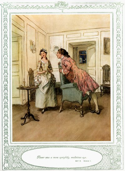 A peça de Oliver Goldsmith "She Stoops to Conque". de Hugh Thomson