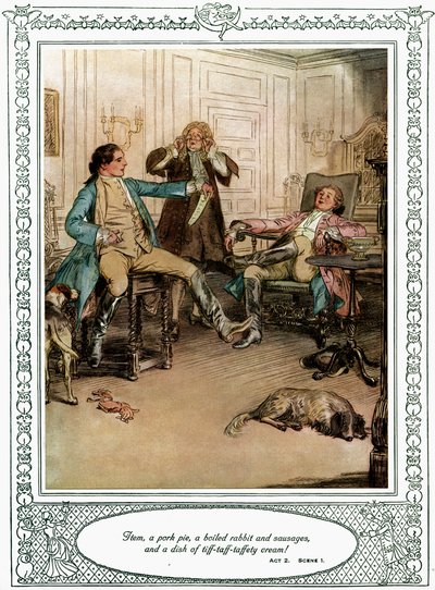 A peça de Oliver Goldsmith "She Stoops to Conque". de Hugh Thomson