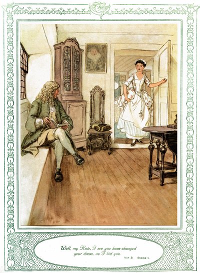A peça de Oliver Goldsmith "She Stoops to Conque". de Hugh Thomson