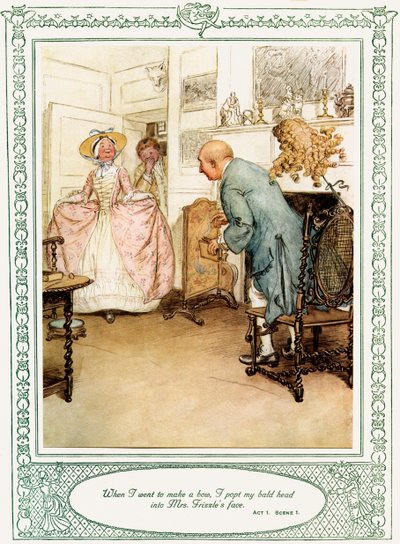 A peça de Oliver Goldsmith "She Stoops to Conque". de Hugh Thomson