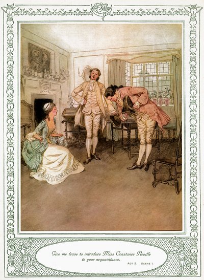 A peça de Oliver Goldsmith "She Stoops to Conque". de Hugh Thomson