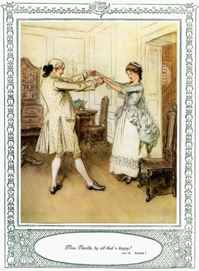 A peça de Oliver Goldsmith "She Stoops to Conque". de Hugh Thomson