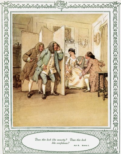 A peça de Oliver Goldsmith "She Stoops to Conque". de Hugh Thomson