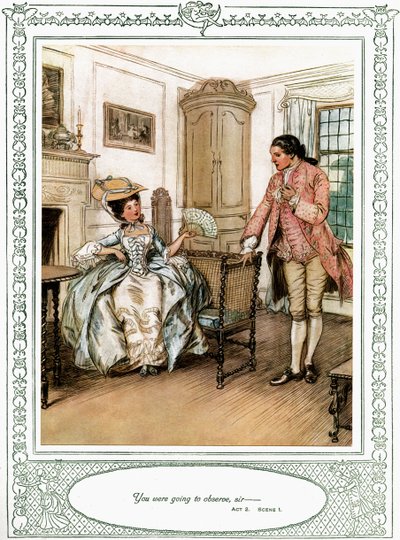 A peça de Oliver Goldsmith "She Stoops to Conque". de Hugh Thomson