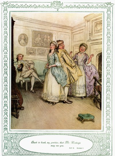 A peça de Oliver Goldsmith "She Stoops to Conque". de Hugh Thomson