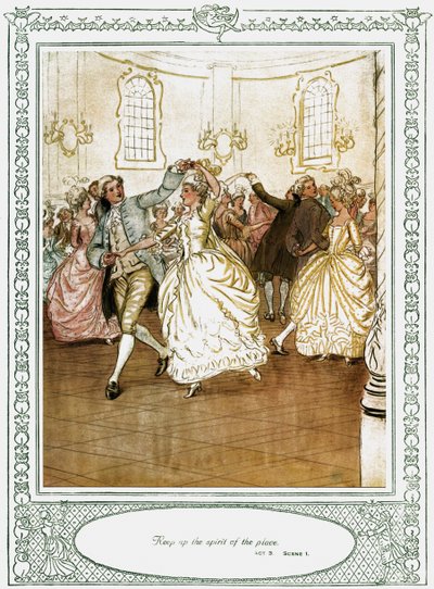A peça de Oliver Goldsmith "She Stoops to Conque". de Hugh Thomson