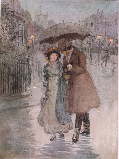 Phoebe: "Estava chovendo, e meu rosto estava molhado. (litho) de Hugh Thomson
