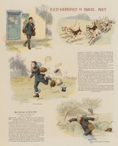 Arenques vermelhos por encomenda postal (chromolitho) de Hugh Thomson