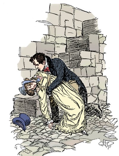 Cena da persuasão de Jane Austens, 1897 de Hugh Thomson