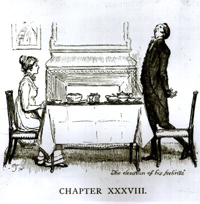 &39;A Elevação de Seus Sentimentos&39;, cena de &39;Orgulho e Preconceito&39; de Jane Austen (1775-1817) de Hugh Thomson