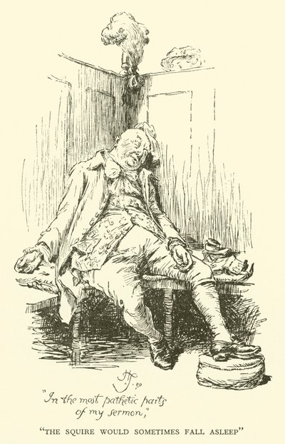 O escudeiro às vezes adormecia (gravura) de Hugh Thomson