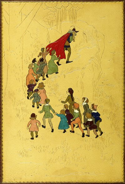 Capa superior, com uma ilustração do Piper seguida por crianças, 1893 de Hugh Thomson
