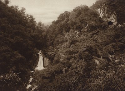 México: Atoyac, Salto de agua (fotografia a preto e branco) de Hugo Brehme
