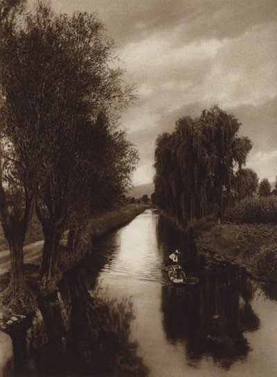 Mexico: Canal Viga (b/w photo) de Hugo Brehme