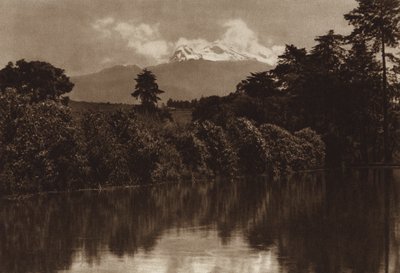 México: Iztaccihuatl, visto de Miraflores (fotografia a preto e branco) de Hugo Brehme