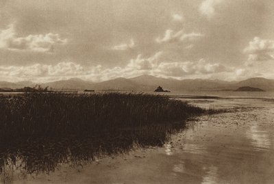 México: Laguna de Patzcuaro (fotografia a preto e branco) de Hugo Brehme