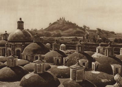 Mexico: Piramide de Cholula (b/w photo) de Hugo Brehme