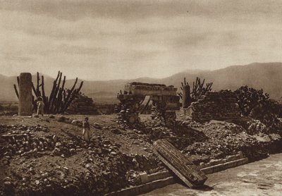 México: Ruínas de Mitla, Estado de Oaxaca (fotografia a preto e branco) de Hugo Brehme
