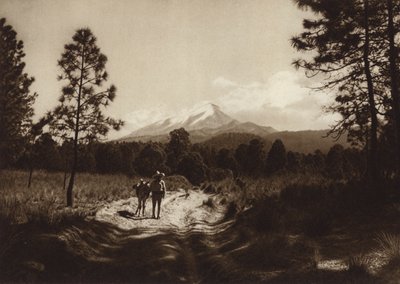 México: Trilho para o Pico de Orizaba (fotografia a preto e branco) de Hugo Brehme