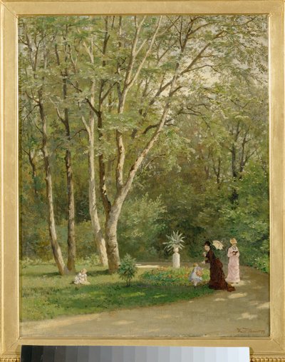 In einem Wiener Garten - Num jardim vienense ... (pintura sobre tela) de Hugo Darnaut