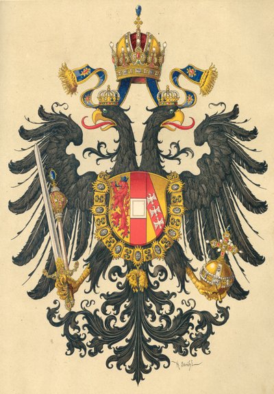 Pequena brasão de armas do Império da Áustria, 1890. de Hugo Gerard Strohl