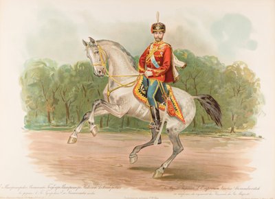 Retrato equestre de Nicolau II da Rússia de Hugo Karlovich Bakmanson