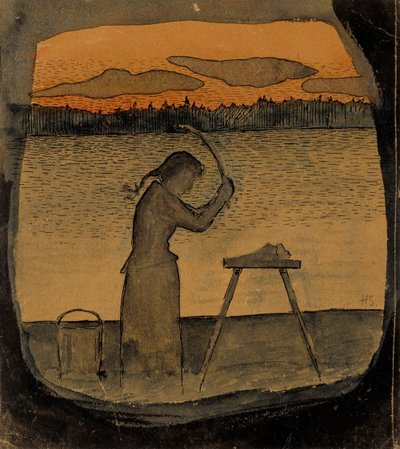 A lavar roupa de Hugo Simberg