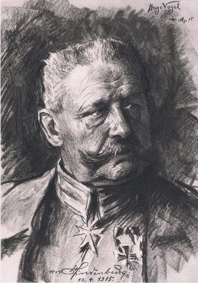 O novo Marshall Vorwarts, ilustração de Hindenburg publicado por Daterlandischer Derlag CU Weller Berlin, 1922 de Hugo Vogel