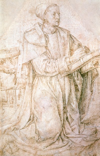 Estudo para São Lucas, de Hugo van der Goes (1440-1482), desenho de Hugo van der Goes