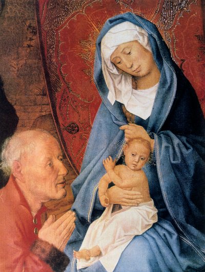 A Adoração dos Reis Magos, detalhe, século XV. de Hugo van der Goes