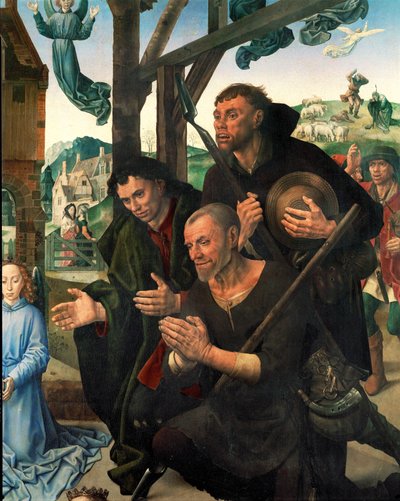 Três pastores (têmpera sobre madeira) de Hugo van der Goes