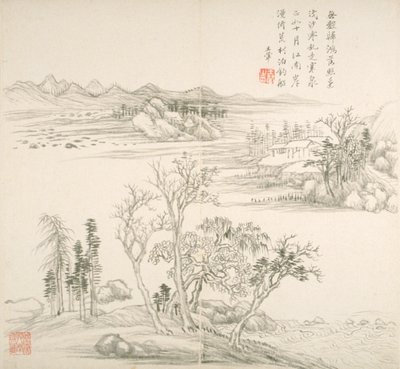 Álbum After Old Masters And Poems (álbum (10 folhas), tinta sobre papel) de Hui Wang