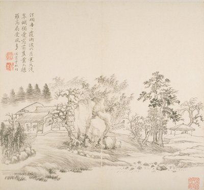 Álbum After Old Masters And Poems (álbum (10 folhas), tinta sobre papel) de Hui Wang