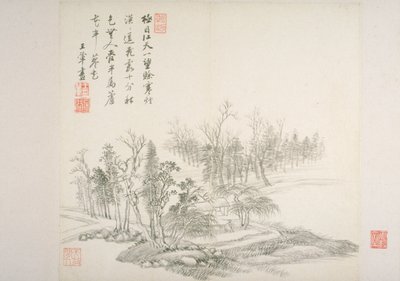 Álbum After Old Masters And Poems (álbum (10 folhas), tinta sobre papel) de Hui Wang