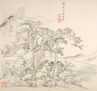 Álbum After Old Masters And Poems (álbum (10 folhas), tinta sobre papel) de Hui Wang