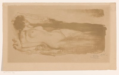 Mulher nua reclinada de Huib Luns (signed by artist)