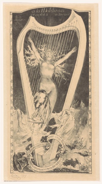 Maria Malibran para harpa la Malibran (título no objeto) de Huib Luns (signed by artist)