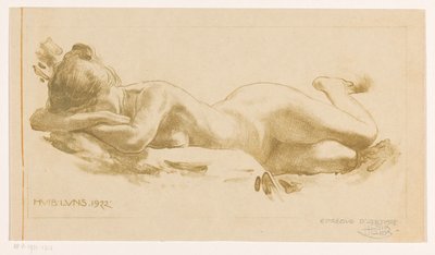Mulher nua que pára de Huib Luns (signed by artist)