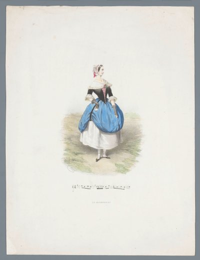 Mulher em traje histórico de Huib van Hove Bz