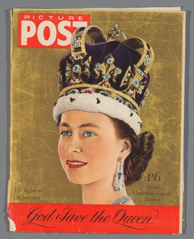 Cópia da edição especial do Picture Post para a coroação da rainha Elizabeth II, 13 de junho de 1953 Postagem de imagem / número de lembrança de coroação especial (título no objeto) de Hulton Press Ltd.