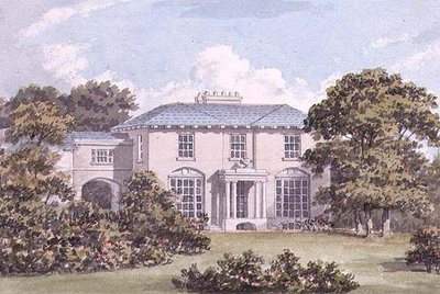 Desenho para a Frente Norte de uma Casa em Clapham Common para William Holme (aguarela) (par de 85987) de Humphry Repton