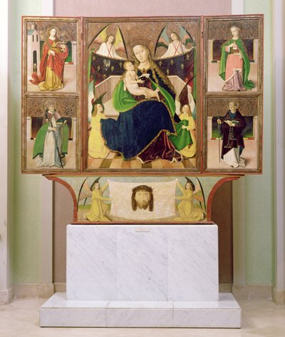 Retábulo da Virgem Maria de Liptoszentandras c.1480 (têmpera no painel) de Hungarian School