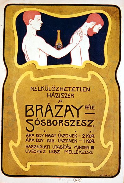 Anúncio húngaro para Eau de Toilette Brazay, c.1900 (cor litho) de Hungarian School