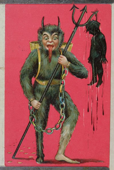 Postal com a imagem do "Krampuss de Hungarian School