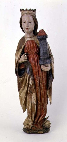 Santa Bárbara, de Kassa, 1450-60 (madeira pintada) de Hungarian School
