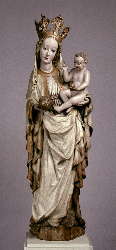 A Virgem e o Menino da Igreja de São Filipe e São Tiago em Toporc, c.1420 (madeira pintada e dourada) de Hungarian School